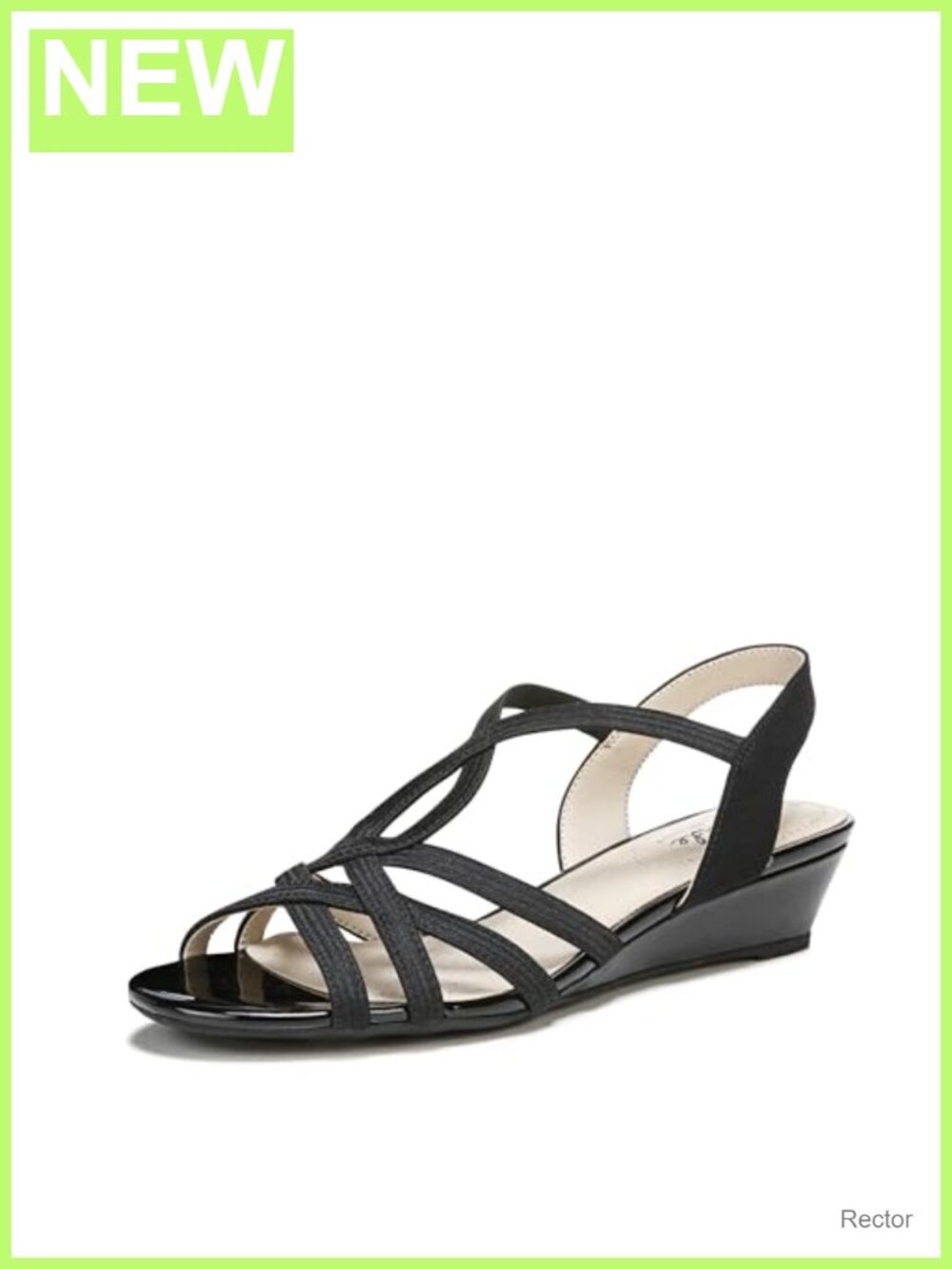 Yaya Wedge Sandal Round Toe Slingback Slip On Comfort Casual